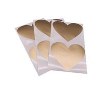 Pegatinas for rascar, 200 piezas, 60x70 mm, pegatina for rascar, corazón de amor, pegatinas adhesivas doradas y grises, juego de fiesta, boda, álbum de fotos DIY for bricolaje(Gold)