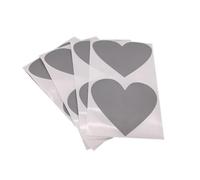 Pegatinas for rascar, 200 piezas, 60x70 mm, pegatina for rascar, corazón de amor, pegatinas adhesivas doradas y grises, juego de fiesta, boda, álbum de fotos DIY for bricolaje(Gray)