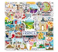 Pegatinas Francia - 50uds Torre Eiffel París Francesa, Scrapbooking Impermeables para Álbumes de Decoupage, Cuadernos de Viaje