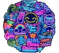 Pegatinas Frases Motivadoras 100 Pcs Stickers Cool Neon, Stickers Vinilo Impermeable, Pegatinas para Botella Agua, Scrapbooking, Journal, Laptop, Maletas, Skateboard, Guitarra, Scooter, Fiambrera, etc