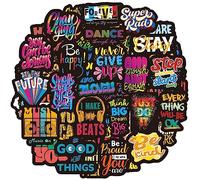 Pegatinas Frases Neon 100 Piezas Stickers Frases Motivadoras, Pegatinas Vinilo Impermeable, Pegatinas Citas Positiva para Pc Ordenador Portatil Agenda Journal Patinete Skate Maleta Movil Scrapbook etc