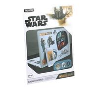 Pegatinas gadget The Mandalorian - Producto oficial Star Wars, 4 hojas de stickers impermeables y reutilizables para dispositivos, regalo para fans de Lucas Film