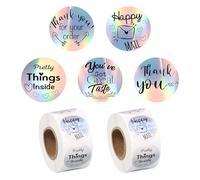 Pegatinas Gracias 1000 Piezas Pegatinas Con Frases De Agradecimiento, Pegatinas De Agradecimiento, Rollo De Pegatinas Adhesivas Holográficas Pegatinas De Arcoíris, Para Embalaje De Regalo, Minoristas