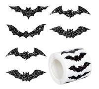 Pegatinas Halloween Niños, 500 PCS Adhesivos de Halloween en Rollo, Pegatinas Halloween, Rollos de Pegatinas Autoadhesivas, para Niños Fiestas (murciélago)