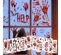 Pegatinas Halloween Ventana,Pegatinas Ventana Halloween - 10 Pegatinas Reutilizables Que No Dejan Residuos De Pegamento, Ideales Para Escuelas Y Hogares (Decoración Terrorífica)