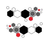 Pegatinas hexagonales impermeables de panal de abeja, 80 x 34,5 cm, para tuning de coches, resistentes a la temperatura, para sedan, camioneta, negro, rojo, blanco, rojo y rojo