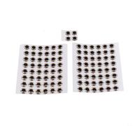 Pegatinas holográficas 3D de señuelo de pesca para atar moscas y manualidades de aparejos, goma suave moldeada con reflectante para atraer peces, 4 tamaños de 6 mm, 8 mm, 10 mm, 12 mm en oro, rojo y