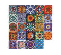 Pegatinas impermeables para azulejos marroquíes, 24 unidades, para mejorar el atractivo decorativo de tu hogar (15 x 15 cm)