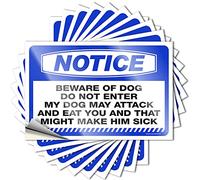 Pegatinas inapropiadas con el mensaje "Notice Beware of Dog Do Not Enter My May Attack", 10 unidades, pegatinas para parabrisas de coches (8 x 12 cm)