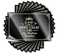 Pegatinas inapropiadas con texto en inglés "I Can't Keep Calm I'm an Italian Teacher", calcomanías y calcomanías inapropiadas para coche (6 x 9 cm)