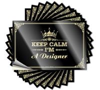 Pegatinas inapropiadas con texto en inglés «Keep Calm I'm A Designer», pegatinas inapropiadas para coche (12 x 18 cm)