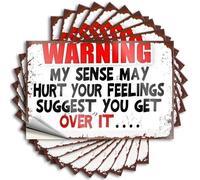 Pegatinas inapropiadas con texto en inglés "Warning My Sense May Hurt Your Feelings Suggest You Get Over It... 10 unidades de letreros de barra para decoración de pared de bar para el hogar y la cueva