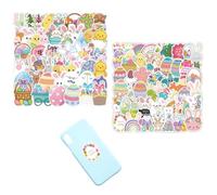 Pegatinas infantiles para decoración, 100 unidades, temática primavera y Pascua, diseño colorido y divertido, ideal para personalizar huevos, regalos y manualidades, autoadhesivas, sin residuos