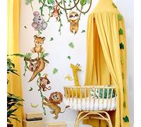 Pegatinas Infantiles Pegatinas de Pared Animales de la Jungla Vid Vinilos Decorativos Safari León Tigre Koala Mono Safari Vinilos Adhesivos Pared Habitación Infantiles Niños Bebés Guardería