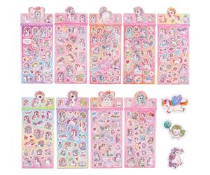 Pegatinas Infantiles Scrapbooking Unicornio Brillantes Stickers Gomets Colores Surtidos Aesthetic Aautocolantes Crianças Decorativas Kawaii Bebe Pequeña Divertidas Glitter Juego 9 Hojas 200+ Motivos