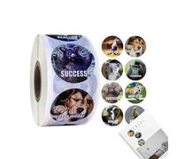 Pegatinas inspiradoras para niños | 500 piezas/rollo de pegatinas de recompensa de meme de animales de dibujos animados - pegatinas de juguete de meme de moda personalizadas con animales, pegatinas de