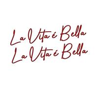 PEGATINAS LA VITA E BELLE 20 X 4 CM ADHESIVO VINILO LA VIDA ES BELLA - FÁCIL COLOCACIÓN (Rojo)