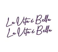 PEGATINAS LA VITA E BELLE 20 X 4 CM ADHESIVO VINILO LA VIDA ES BELLA - FÁCIL COLOCACIÓN (Violeta)