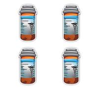 Pegatinas laminadas: 100 mm, 4 unidades, botella medicinal para juegos