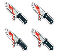 Pegatinas laminadas: 150 mm, 4 unidades, XXL con diseño de cuchillo sangriento para abogados y forenses