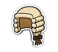 Pegatinas laminadas: 200 mm, 1 unidad - Mega Richter peluca pegatina para pared de abogados