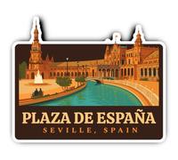 Pegatinas laminadas: 300 mm, 1 unidad - Plaza de España Sevilla Spain Mega Travel Sticker Outdoor