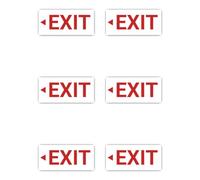 Pegatinas laminadas: 50 mm, 6 unidades - A EXIT salida de emergencia izquierda flecha izquierda avión marcado