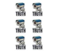 Pegatinas laminadas: 50 mm, 6 unidades, diseño de cámara TRUTH para oficina de abogados