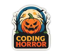 Pegatinas laminadas de 200 mm, 1 unidad - Coding Horror Gigante Nerd Pegatinas para Puertas