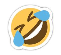 Pegatinas laminadas de 200 mm, 1 unidad, emoji sonriente con lágrimas de alegría