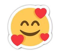 Pegatinas laminadas de 200 mm, 1 unidad, resistente a la intemperie, diseño de corazón gigante emoji sonriente