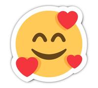 Pegatinas laminadas de 300 mm, 1 unidad, resistentes a la intemperie, diseño de emoji con forma de corazón