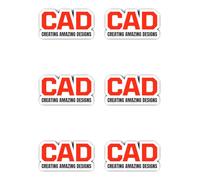 Pegatinas laminadas de 50 mm, 6 unidades - CAD «CREATING AMAZING DESIGNS» - Pegatinas técnicas para ingenieros