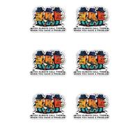 Pegatinas laminadas de 50 mm, 6 unidades, Ctrl Alt Del Gang Nerd Pegatinas "You ALWAYS CALL THEM WHEN YOU HAVE A PROBLEM