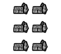 Pegatinas laminadas de 50 mm, 6 unidades, JUSTICE FOR ALL Justitia Jura, para abogados, coches, portátiles, resistentes al agua