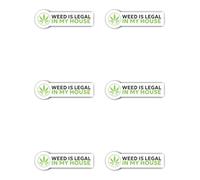 Pegatinas laminadas de 50 mm, 6 unidades, Weed Is Legal In My House Jurídicos, pegatinas laminadas para puerta de abogados