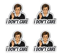 Pegatinas laminadas de 75 mm, 4 unidades, con texto "I DON'T CARE" para abogados