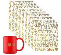 Pegatinas Letras Adhesivas Brillantes,10 Hojas 880 Piezas 1 Pulgada 3D Letras CalcomaníAs NúMeros Alfabeto Símbolos Autoadhesivas Doradas Vinilo Impermeable para Tarjetas,ArtesaníA y ÁLbum Recorte