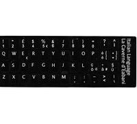Pegatinas Letras Teclado Italiano Fondo Negro Letras Blancas