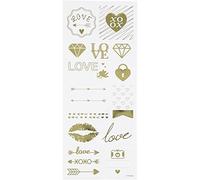 Pegatinas Love, hoja 10x24 cm, aprox. 14 piezas, oro, amor, 1 hoja