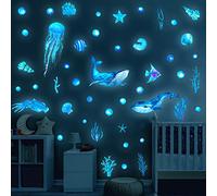 Pegatinas luminosas de pared con animales marinos, animales marinos, pegatinas luminosas para habitación de niños, niñas, niños, dormitorio, habitación de bebé, pegatinas luminosas para decoración del