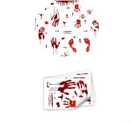Pegatinas luminosas de pared con huellas de sangre de Halloween para fiestas temáticas de terror, calcomanías de PVC para múltiples superficies lisas