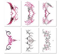 Pegatinas Luminosas De Tatuaje De Súcubo, Resistentes Al Agua Y De Larga Duración, De Colores, Para Mujeres En Abdomen Inferior, Pecho, Frente, Espalda Y Parejas. 11 * 18cm A261