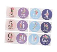 Pegatinas Mensuales para Recién Nacidos, 12 Piezas de Papel | Adorables y Creativas, Reutilizables, para Álbum y Foto, sin Dejar Rastro ni Dañar Prendas