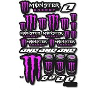 Pegatinas Monster Energy Fucsia - Set de Pegatinas de Vinilo de Alta Calidad para Moto, Cascos, Coche, MTB, BMX, Motocross, Monopatín, Portátil - Impermeables, Duraderas y Fáciles de Quitar