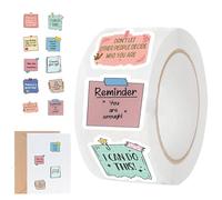 Pegatinas motivacionales - 500 unidades rollo de recompensa escolar | Divertidas pegatinas inspiradoras con citas | Juego de etiquetas de frases alentadoras | Lindo juguete de autoafirmación para