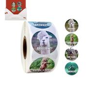 Pegatinas motivacionales para niños | 500 piezas/rollo de pegatinas de recompensa de animales de dibujos animados para el aula de niños - Piezas/rollo de pegatinas motivacionales de animales de dibujo