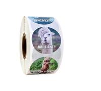 Pegatinas motivacionales para niños - 500 unidades/rollo de pegatinas de recompensa de animales de dibujos animados, pegatinas motivadoras, pegatinas inspiradoras para pegatinas de recompensa en el