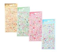 Pegatinas motivacionales - Pegatinas de dibujos animados | Calcomanías | Suministros de álbumes de recortes de frutas 3D Animal | Pequeña pegatina de burbujas de pan | Calcomanías de libro para diario