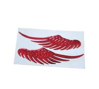 Pegatinas Moto 1 par de pegatinas for carrocería de motocicleta, pegatinas 3D con alas de Ángel y águila, estilo ABS, accesorios exteriores plateados/dorados, 1 par Protector Deposito Moto(Red)